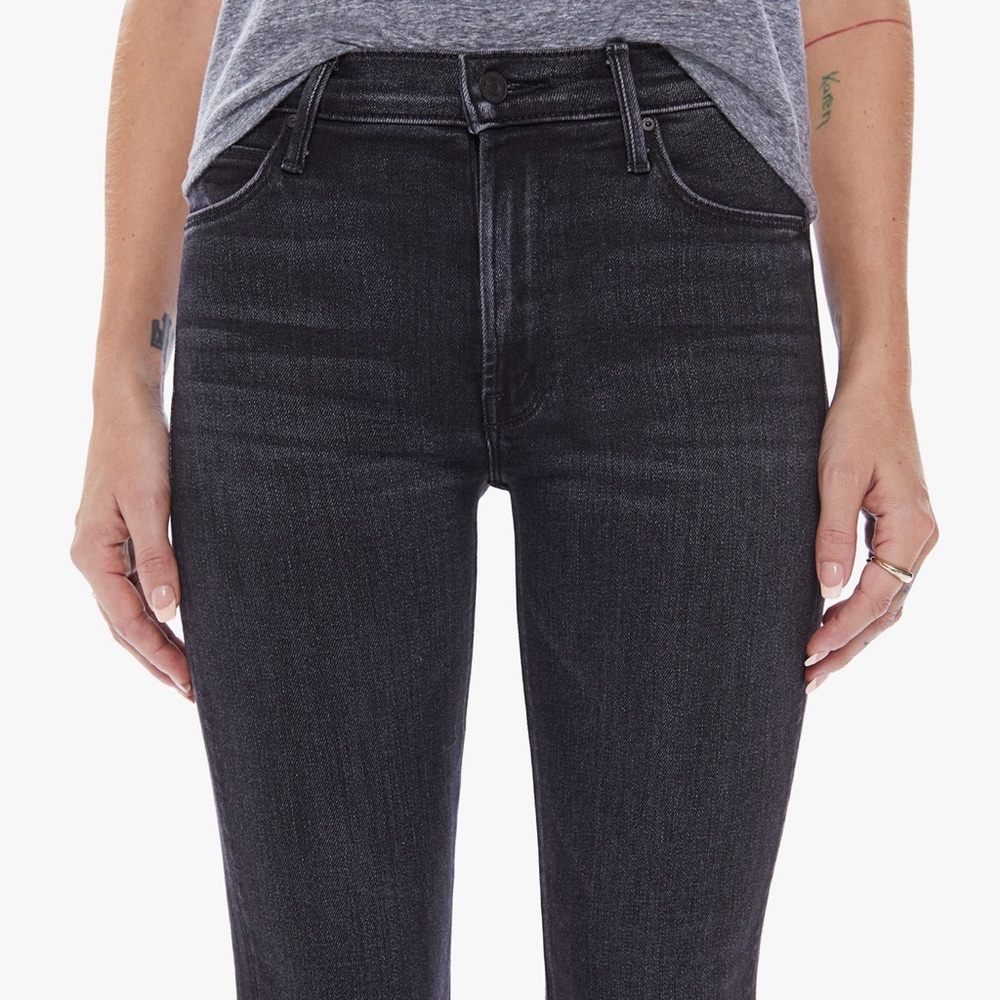 Mother High Waisted Jeans Women’s Size 25 Black/Grey Wash Denim Pockets Logo
